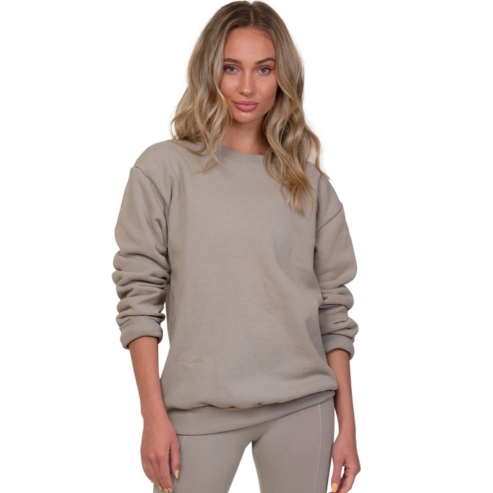 MORGAN STEWART SWEATSHIRT. Taupe in Color. NEW!